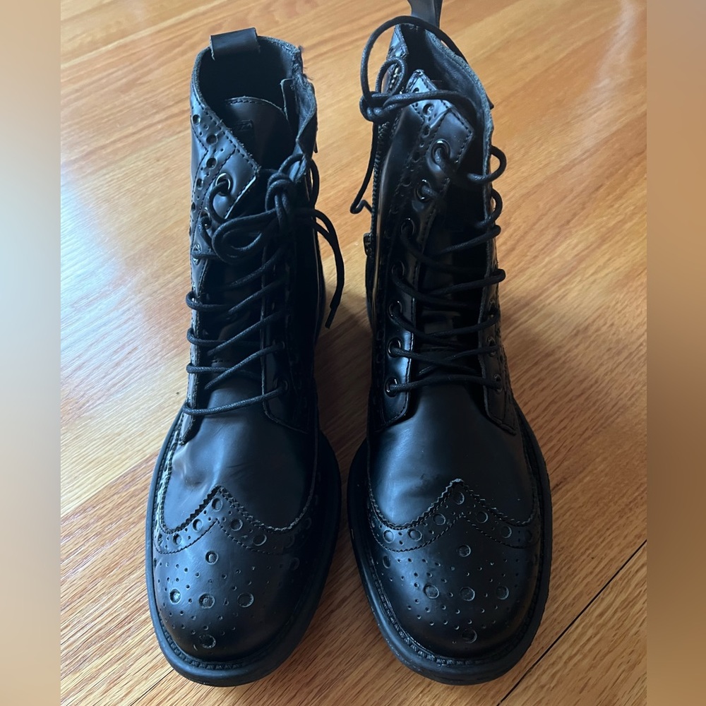 New DOLCE & GABBANA Siracusa Leather Boots Shoes Black Size 7/ UK6